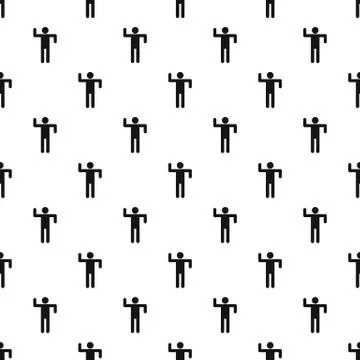 Stick figure stickman pattern vector seamless Stock Illustration