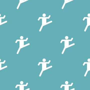 Stick figure stickman pattern vector seamless Stock Illustration