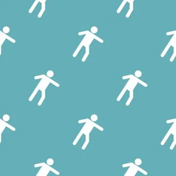 Stick figure stickman pattern vector seamless Stock Illustration