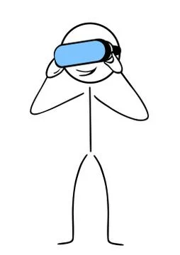 Stick figure with virtual reality Illustration