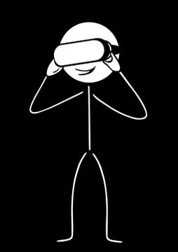 Stick figure with virtual reality イラスト素材