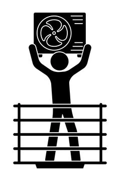 Stick figure, worker, installer of conditioning and air filtration systems, i Stock-Illustration