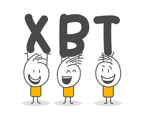 Stick figures. Bitcoins. Stock Illustration