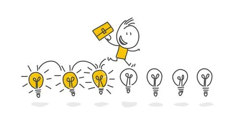 Stick figures. Creative idea. Vector. Stock Illustration