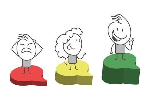 Stick figures. People with speech bubbles. Stock Illustration