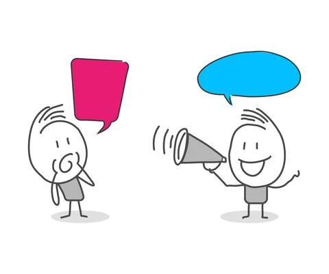 Stick figures. People with speech bubbles. Stock Illustration