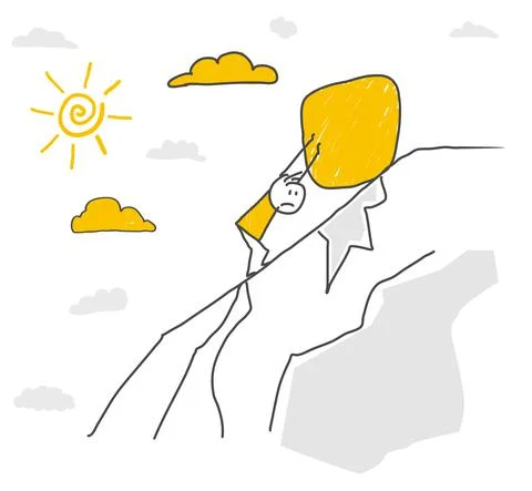 Stick figures. Stone. Vector. Stock Illustration