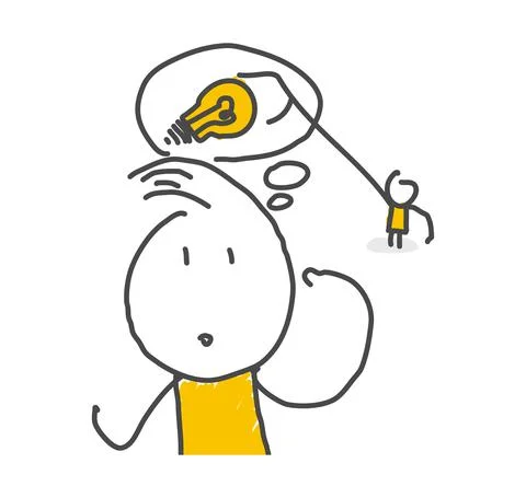 Stick figures. Thief. Vector. Stock Illustration