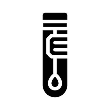 Stick in flask for analysis glyph icon vector illustration Stockillustratie