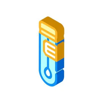 Stick in flask for analysis isometric icon vector illustration Illustrazione stock