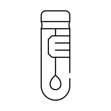 Stick in flask for analysis line icon vector illustration Illustrazione stock