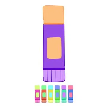 Stick glue bottle vector cartoon graphic Stock Illustration