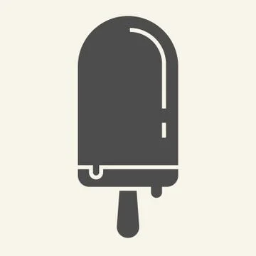 Stick ice cream solid icon. Dessert vector illustration isolated on white 스톡 일러스트