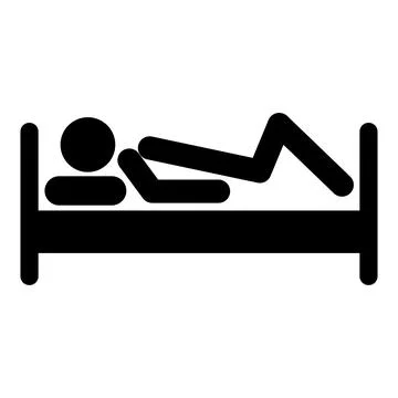 Stick man in bed Stock Illustration