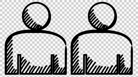 Stick man line drawing figures animation with transparent background Stock Footage 44213560
