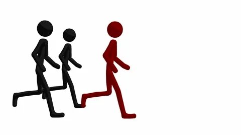 Stick men racing Stock Footage 942264