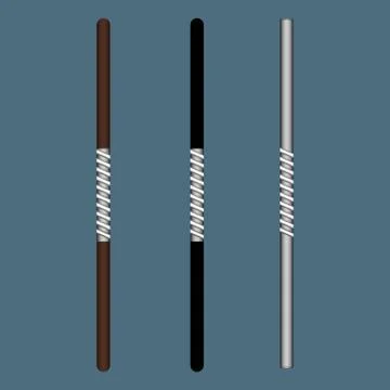 Stick Ninja Weapon isolated on gray background. Traditional Japanese Weapon. Stock Illustration