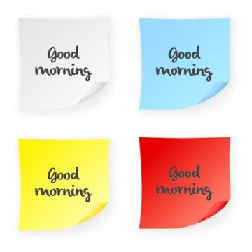 Stick note good morning Illustrazione stock
