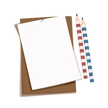 Stick note isolated on white background, vector illustration with pencil Stock Illustration