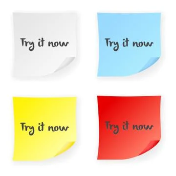 Stick note try it now Illustrazione stock