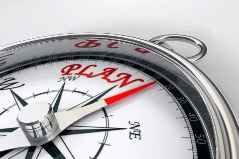 Stick to the plan conceptual compass Stock Photos