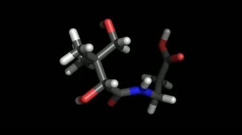 Stick representation of a vitamin b5 molecule, also called pantothenic acid Stock Footage 11131256
