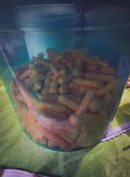 The stick-shaped snacks 스톡 사진