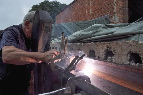 Stick welding Foto stock