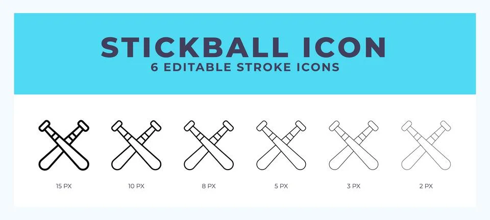 Stickbal icon. Regular line. Thin line. Bold line. Vector illustration. Stock Illustration