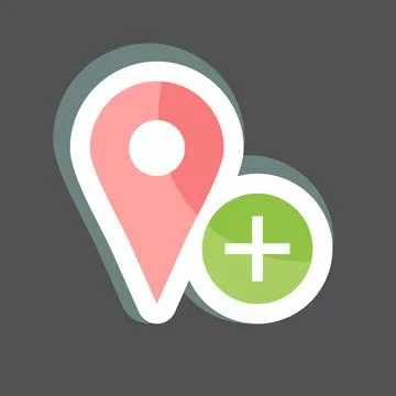 Sticker Add Location. suitable for User Interface symbol. simple design edita Stock Illustration