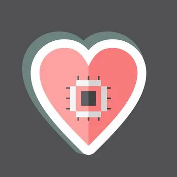 Sticker Affective Computing. suitable for data analytics symbol. simple desig Stock Illustration