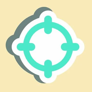 Sticker Aim ,Simple illustration,Editable stroke Stock Illustration