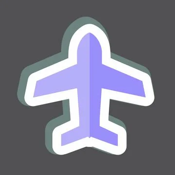 Sticker Airplane mode. suitable for Mobile Apps symbol. simple design editabl Illustrazione stock
