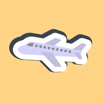 Sticker airplane. Transportation elements. Good for prints, posters, logo, .. Stock Illustration