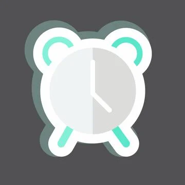 Sticker Alarm. suitable for Mobile Apps symbol. simple design editable. desig Stock Illustration