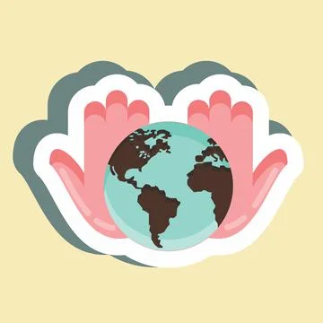 Sticker Artificial Noosphere. suitable for education symbol. simple design ed Stockillustratie