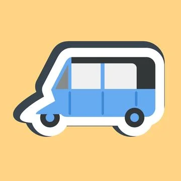 Sticker bajaj. Transportation elements. Good for prints, posters, logo, sig.. Illustrazione stock