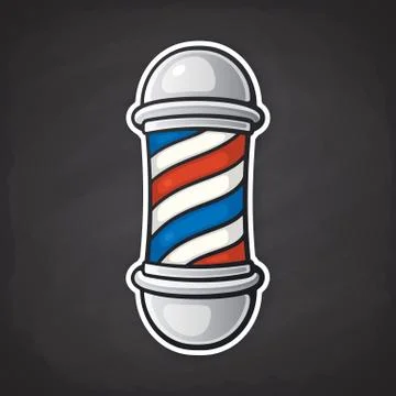 Sticker of barber pole Stock Illustration