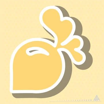 Sticker Beetroot - Simple illustration, Editable stroke, Design template vect Stock Illustration