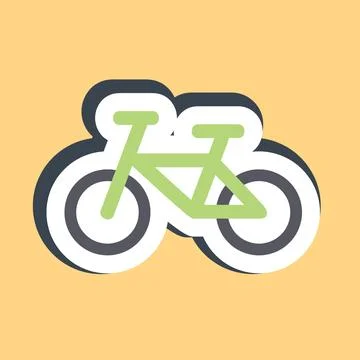 Sticker bicycle. Transportation elements. Good for prints, posters, logo, s.. Illustrazione stock