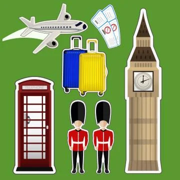 Sticker big ben Stock Illustration