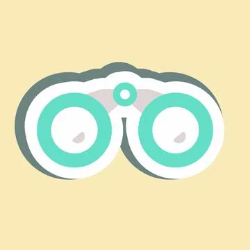 Sticker Binoculars - Simple illustration,Editable stroke Stock Illustration