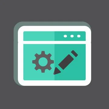 Sticker Blogging Service. suitable for IT Services symbol. simple design edit Stock Illustration