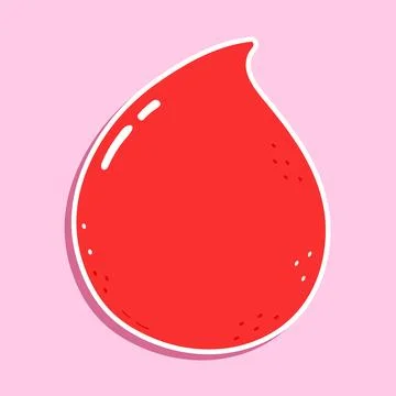 Sticker Blood drop character. Vector hand drawn cartoon kawaii character il.. Stock Illustration