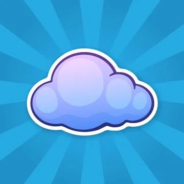 Sticker blue cloud Stock Illustration