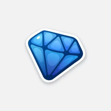 Sticker blue diamond Stock Illustration