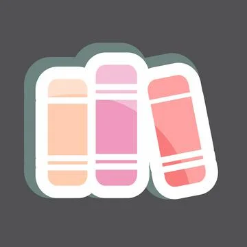 Sticker Books. suitable for Mobile Apps symbol. simple design editable. desig Stock Illustration
