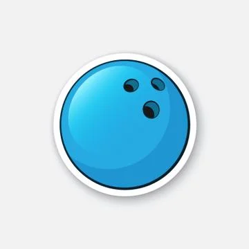 Sticker bowling ball Stock Illustration