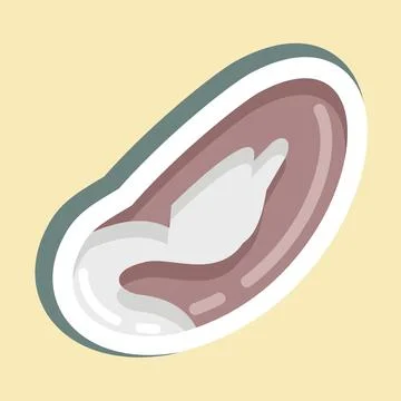 Sticker Brazil Nut. suitable for Nuts symbol. simple design editable. design  Stock Illustration