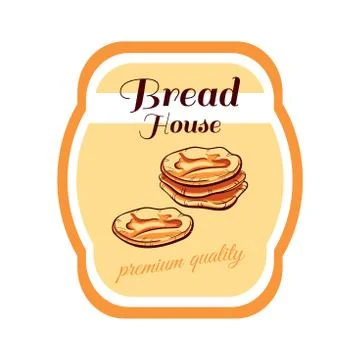 Sticker Bread House Stock Illustration